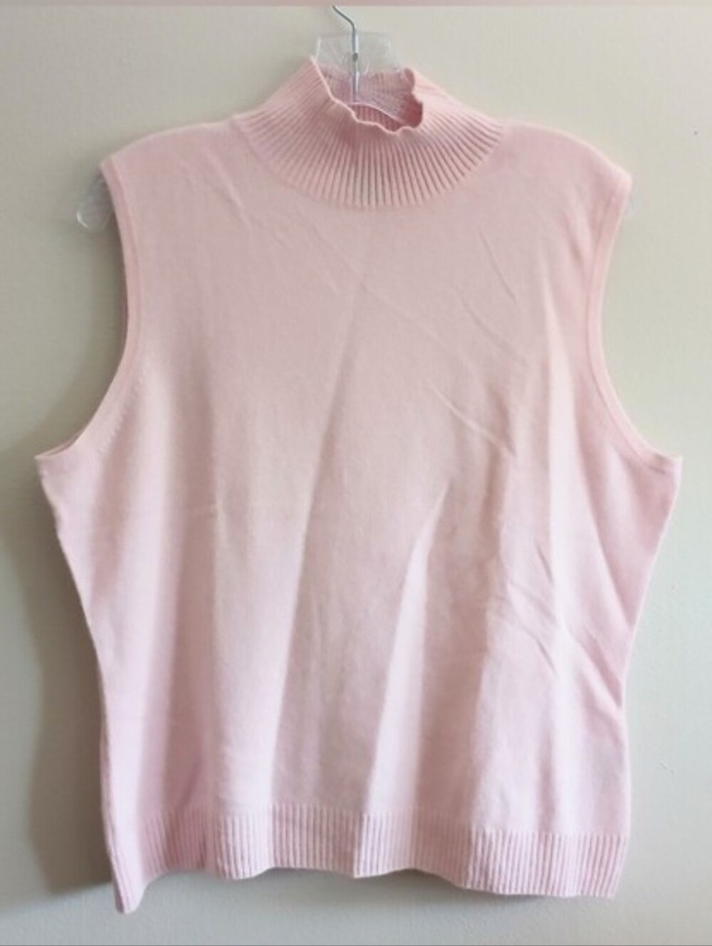 Prive 100% Cashmere Shell Mock Neck Sleeveless Sweater XL